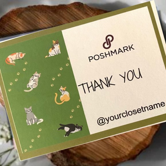 Custom kitty Cards -  Thank You Cards - Poshmark Shipping Supplies Cards - Picture 3 of 10